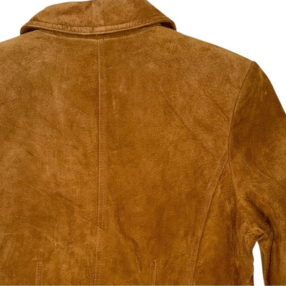Vintage Covington Cognac Brown Suede Leather Preppy Jacket Blazer Size 10 - Picture 8 of 12